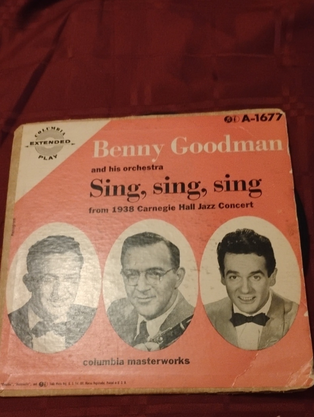 Columbia Benny Goodman Pink and White Vintage Record Sleeve